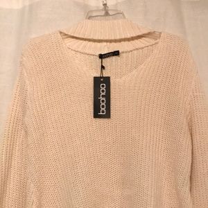Knitted Choker V-neck sweater